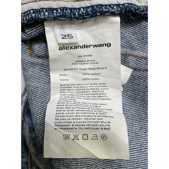 Alexander Wang Blue Cotton Shorty High-Rise Short Size 25 - Picture 4 of 4